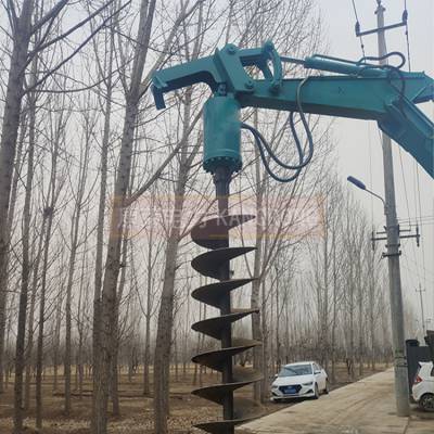 挖机改装螺旋钻机电线杆光伏打桩机小型旋挖钻机挖掘机地基钻孔机康荣