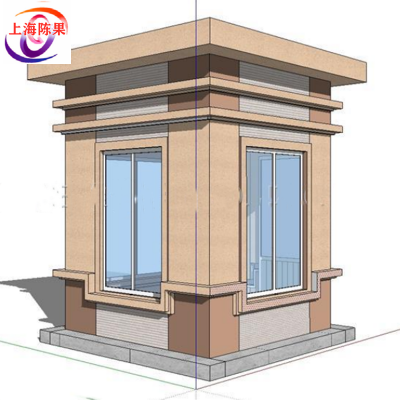 钢结构房屋中式移动亭交通岗亭带淋浴室球形屋盖移动房门口收费岗亭定做