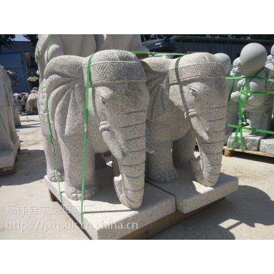 石象石雕大象2米花岗岩卷鼻象五莲红***象青石装饰象求是雕刻大象