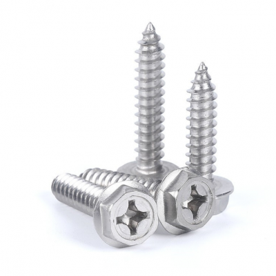 304不锈钢十字外六角法兰自攻螺丝带垫自攻螺丝钉木螺丝