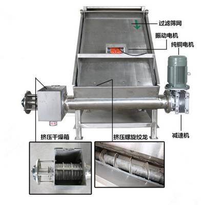 养殖场粪便处理机 猪粪挤压脱水机 200型螺旋干粪机厂家