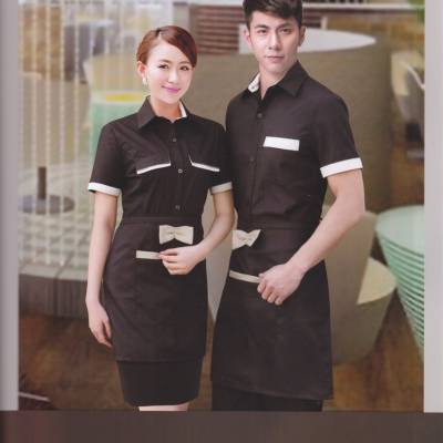 中式快餐厅工作服快餐店工服服务员服装新品设计亿妃服饰 价格 厂家 中国供应商