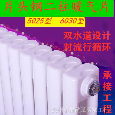 供应GZT2-0.6/X--1.1钢制暖气片散热器/片头钢二柱暖气片散热器