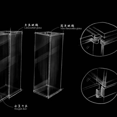 独立柜_外置转轴独立柜_博物馆展柜_克里克展柜设计