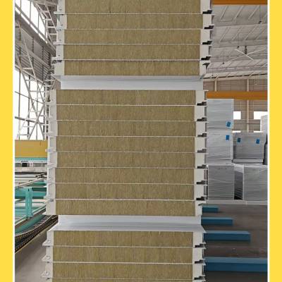 聚氨酯封边岩棉夹芯板 139-1240-5309 墙面装饰板 双面金属墙面板