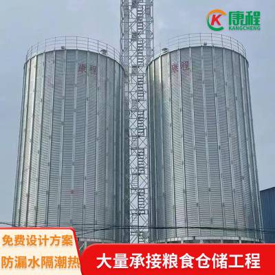 粮食钢板仓 康程装麦子的粮仓 饲料厂存储650吨大豆立筒仓