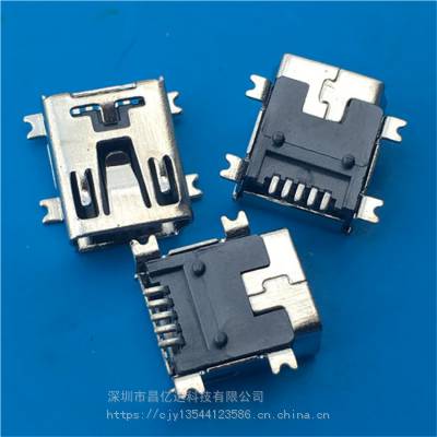 MINI USBƬĸ5P ĽȫSMT L=9.6mmλ ڽ