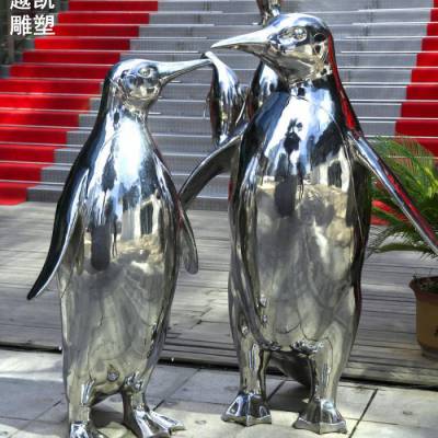 企鹅雕塑主题定做 别墅美陈 供应烤漆企鹅雕塑