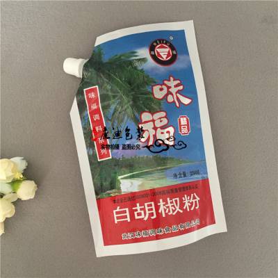 定做厨房调味品自立袋 500克镭射复合膜胡椒粉辣椒粉彩印吸嘴袋