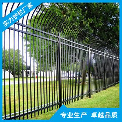 广州厂区黑砂纹标准锌钢围墙护栏 惠州小区防爬单头钢护栏定制