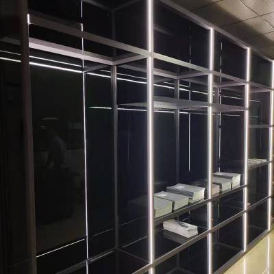 窄边柜展示柜酒柜定做 20框型材钢化玻璃门