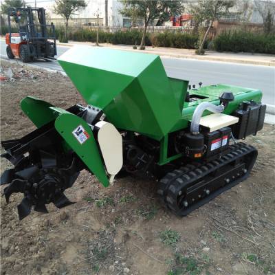 柴油动力开沟施肥机 履带式微耕锄草机 挖沟回填机