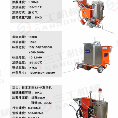 三工热熔划线一体机,三工手推划线机交通标线机