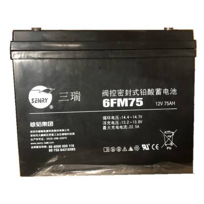 三瑞蓄电池 6FM75 阀控密封式铅酸电池12V75AH UPS/EPS电源配套