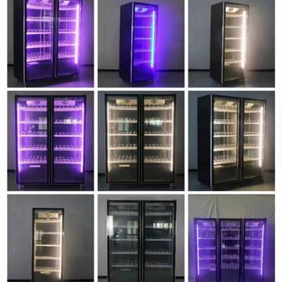 展示柜双三开门商用冰箱冷藏冰柜大容量玻璃门保鲜柜立式饮料柜