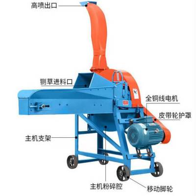 定制大产量秸秆碎草机 全自动稻草粉碎机 电动养殖饲料铡草机