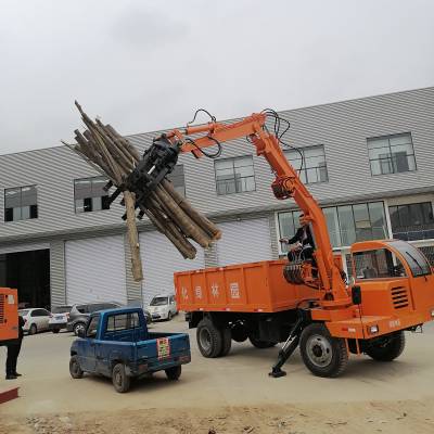 隨車抓木機多少錢一輛 農用四不像隨車抓木器價格 裝木材車抓甘蔗車