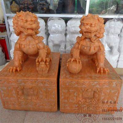 石狮子工艺品 石头狮子价格 雕塑纯手工雕刻
