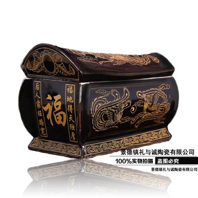 定制***陶瓷龙凤棺材 传统寿材 下葬用品