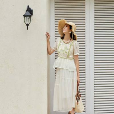 素言夏季文艺气质 自然休闲棉麻套装宽松显瘦两件套