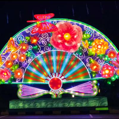 华亦彩定做大型特色花灯装饰户外公园景区来图定制策划2020廊坊灯光节