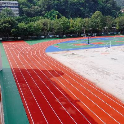 半预制型塑胶跑道 广州市海珠区 幼儿园体育场地坪橡胶跑道