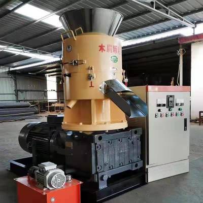 小型木屑颗粒机时产500公斤平模制粒机45千瓦平模颗粒机