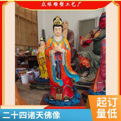 护法诸神木雕铜铸二十四诸天佛像工艺品众缘佛像鎏金佛像贴金神像