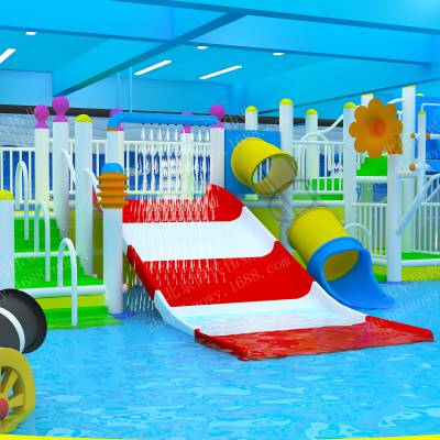 儿童室内恒温水池水上滑梯水上乐园室内游泳池水世界嬉水乐园设备