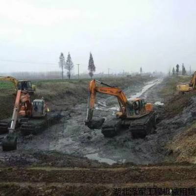 玉树水陆挖机清淤公司挖土机