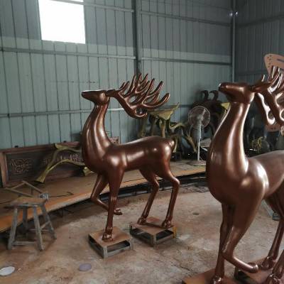 锻铜鹿雕塑 铜鹿雕塑加工厂家