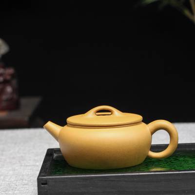 凤庭薄胎大彬诗意扁宜兴紫砂壶大口原矿黄龙山老段泥全纯手工泡茶壶