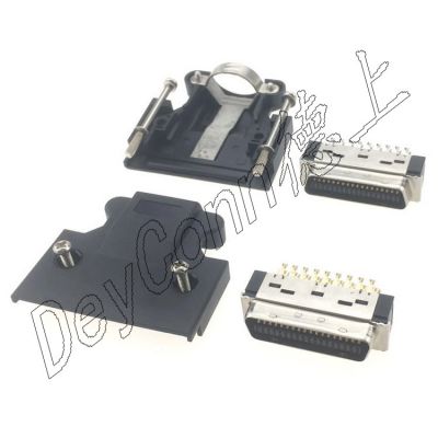 德上电子SCSI连接器 HPCN50芯焊线公头螺丝式 3M10350替代品