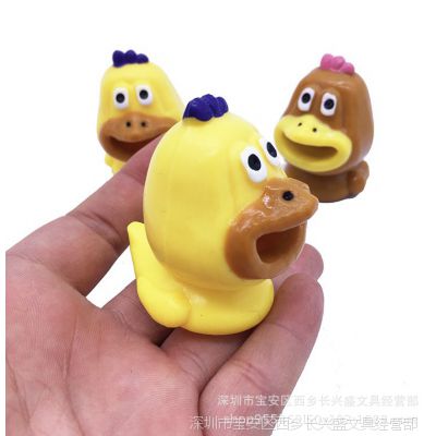 创意整蛊鸭子挤压吐舌礼物好玩的解压减压球解压发小玩具泄捏捏乐