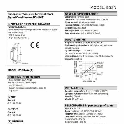 日本M-SYSTEM爱模信号隔离器B5SN-AA