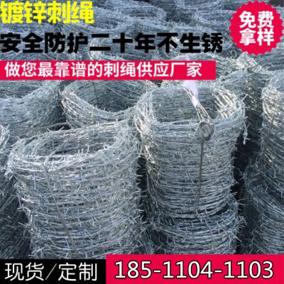 安平县热镀锌刺绳护栏网厂家批发定做铁蒺藜带刺铁丝