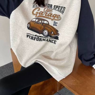 品牌女装货源纯棉宽松套头卫衣尚美主义秋 批发库存尾货女装走份