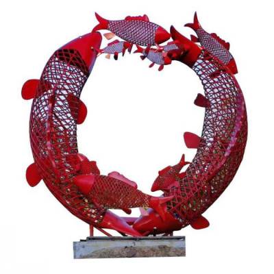 鱼群雕塑厂 鱼群铜雕塑价格 鱼群雕塑公司 村标概念