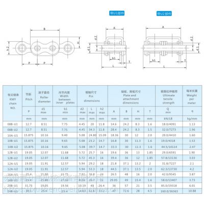 供应不锈钢自动化移栽机9.525-38.1U型盖板链条