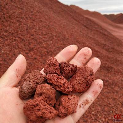 多孔红色火山石 园林造景火山岩 培养硝化菌多孔玄武岩石