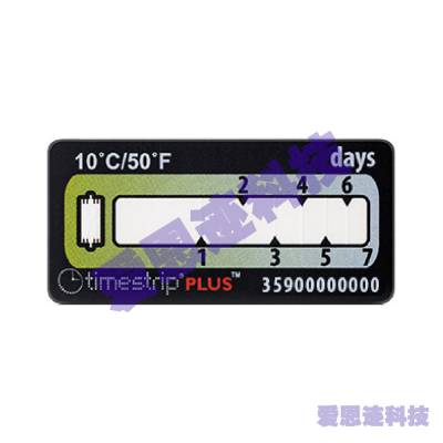 Timestrip，10°C/50°F冷链温度记录标签；监控时长7天