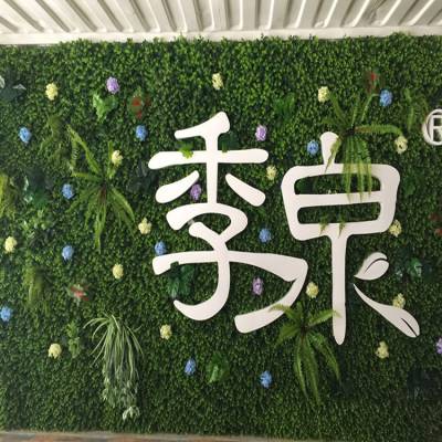 发财叶混合草塑料绿植背景墙壁挂招牌门店人工绿化人造仿真植物墙