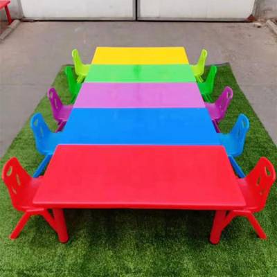 定做儿童床幼儿园桌椅 六人长方形课桌椅 小学生课桌椅凳
