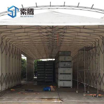 禅城伸缩式雨蓬 佛山手动移动推拉蓬 仓储篷