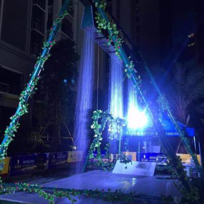 慧极光 水幕秋千 景区数码编程发光装饰 室外智能水帘装置