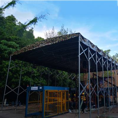 推拉蓬定做 广州本地雨棚厂家 免费量尺寸 大型推拉雨棚定做 夜市挡雨棚
