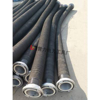 消防橡胶吸水管法兰连接大口径吸水胶管工业水泵钢丝夹布吸水管