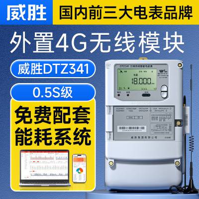 威胜工厂用电表DTZ341 尖峰平电量 4G无线智能预付费电能表