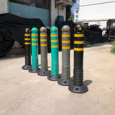 橡胶警示柱防撞弹力柱护栏隔离栏反光立柱预埋防撞橡胶隔离带