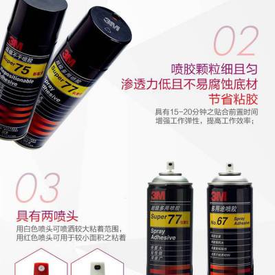 3M77喷胶多用途音响布绣花纸粘性强替代双面胶305g装